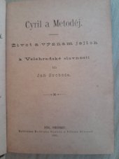 kniha Cyril a Metoděj Život a význam jejich k Velehradské slavnosti, Král. Vinohrady 1885