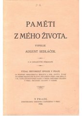 kniha Paměti z mého života výpis, Historický spolek 1924