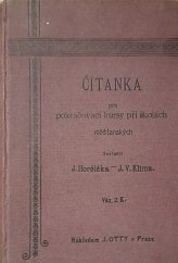 kniha Čítanka pro pokračovací kursy při školách měšťanských, J. Otto 1908