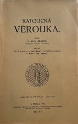 kniha Katolická věrouka Díl II. - O Bohu, Dědictví sv. Prokopa 1930