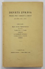 kniha Devátá zpráva musea pro Turnov a okolí za léta 1921-1931, s.n. 1932