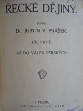 kniha Řecké dějiny. I, - Až do válek perských, J. Otto 1919