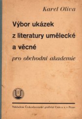 kniha Výbor ukázek z literatury umělecké a věcné (druhy a směry) pro obchodní akademie, Česká grafická Unie 1932