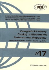 kniha Geografické názvy Českej a Slovenskej Federatívnej Republiky, Slovenský úrad geodézie a kartografie 1990