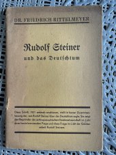 kniha Rudolf Steiner und das Deutschtum, Stuttgart 1933