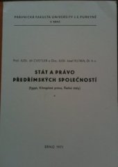 kniha Stát a právo předřímských společností, Univerzita Jana Evangelisty Purkyně, Právnická fakulta 1971