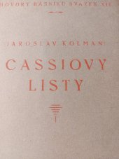 kniha Cassiovy listy, F. Topič 1921