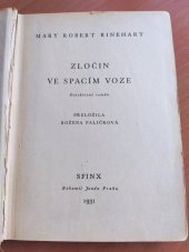 kniha Zločin ve spacím voze Detektivní román, Sfinx, Bohumil Janda 1931