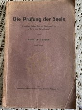 kniha Die Prüfung der Seele:, Philosophisch-antroposophischer Verlag 1918
