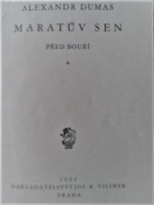kniha Před bouří. [1], - Maratův sen, Jos. R. Vilímek 1932