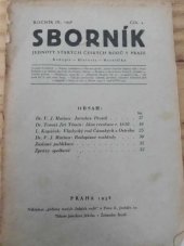 kniha Sborník Jednoty starých českých rodů v Praze, Jaroslav Jiránek 1938