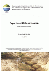 kniha Export von DOC aus Mooren eine Literaturrecherche, Biologisches Zentrum der Akademie der Wissenschaften der Tschechischen Republik 2012