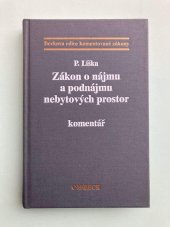 kniha Zákon o nájmu a podnájmu nebytových prostor komentář, C. H. Beck 1997