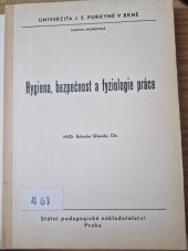 kniha Hygiena, bezpečnost a fyziologie práce, SPN 1978