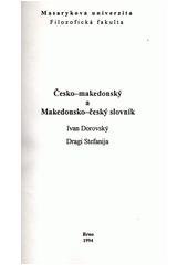 kniha Česko-makedonský a makedonsko-český slovník = Češko-makedonski i makedonsko-češki rečnik, Masarykova univerzita 2002