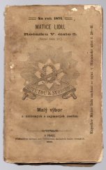 kniha Matice lidu, Ročníku V. číslo 5. ( Běžné číslo 29. ), Nákladem spolku pro vydávání laciných knih českých 1871