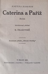 kniha Caterina a Paříž, Národní politika 1935