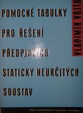 kniha Pomocné tabulky pro řešení předpjatých staticky neurčitých soustav Určeno statikům a projektantům konstrukcí z předpjatého betonu ve staveb. a dopravě a posluchačům vys. škol i prac. výzkum. ústavů, SNTL 1962