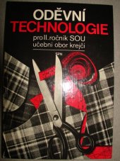 kniha Oděvní technologie Učební text pro 2. roč. SOU učební obor krejčí se zaměřením na dámské oděvy, SPN 1987