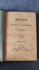 kniha Zlatovláska román ve dvou dílech, Nákladem W. Tellera 1870