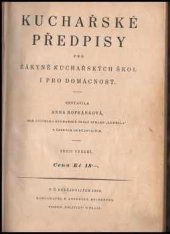 kniha Kuchařské předpisy pro žákyně kuchařských škol i pro domácnost, Ausobský 1924