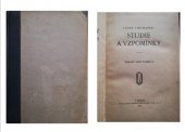 kniha Studie a vzpomínky, Česká grafická Unie 1922