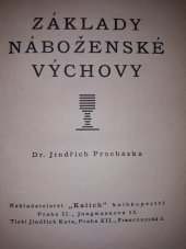 kniha Základy náboženské výchovy, Kalich 1927