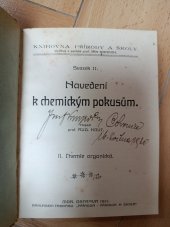 kniha Navedení k chemickým pokusům. II, - Chemie anorganická, Příroda a škola 1911