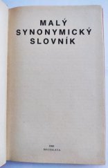 kniha Malý synonymický slovník, Slovenské pedagogické nakladateľstvo 1983