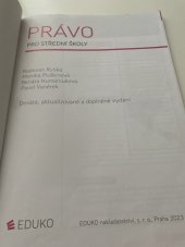 kniha Právo  Pro střední školy, EDUKO 2023