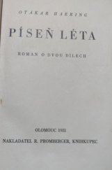 kniha Píseň léta Román o dvou dílech, R. Promberger 1931