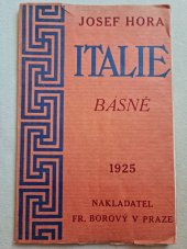 kniha Italie Verše, Fr. Borový 1925
