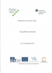 kniha Hospodářská informatika, Mendelova univerzita v Brně 2015