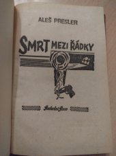 kniha Smrt mezi řádky  Detektivní próza , Svobodné slovo 1971