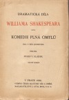 kniha Komédie plná omylů hra v pěti jednáních, J. Otto 1926