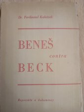 kniha Beneš contra Beck reportáže a dokumenty, Evropské vydavatelstvo 1939