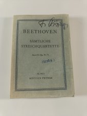 kniha Beethoven, Samtliche Streichquartette Band II: Op. 59, 74, Edition Peters 1900