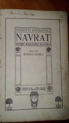 kniha Návrat Rom. moderního člověka, Rud. Korec 1910