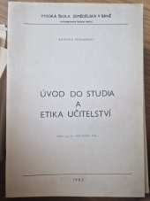 kniha Úvod do studia a etika učitelství, Vysoká škola zemědělská 1982