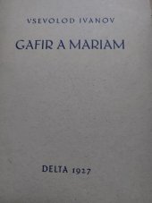 kniha Gafir a Mariam, V. Čechák 1927