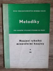 kniha Hnojení rybníků minerálními hnojivy, Ústav vědeckotechn. informací MZLVH 1965