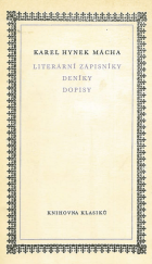 kniha Literární zápisníky, deníky, dopisy, Odeon 1972