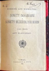 kniha Sonety imaginární a sonety bezkřídlých hodin, J. Otto 1908