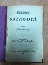 kniha Hudební názvosloví, Mojmír Urbánek 1906