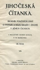 kniha Jihočeská čítanka Díl první sborník poučných statí o povaze a rázu krajův i životě v jižních Čechách., Husovo dědictví 1921