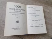kniha 1000 nejkrásnějších novell 1000 světových spisovatelů. Sv. 52, Jos. R. Vilímek 