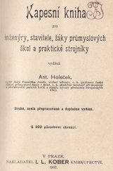 kniha Kapesní kniha pro inženýry, stavitele, žáky průmyslových škol a praktické strojníky. Část II, I.L. Kober 1902