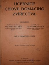 kniha Učebnice chovu domácího zvířectva Díl II, Český odbor zemědělské rady moravské 1927