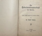 kniha  Die Geheimwissenschaft im Umriss, Leipzig 1913