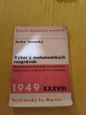 kniha Vyber z malomestských rozpravok 1949, Turčiansky sv. Martin 1949
